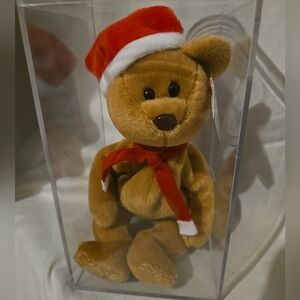 Ty 1997 Holiday Bear Beanie Baby With Case